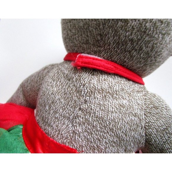 BAB Build a Bear Girl Sock Monkey - Red Bow/Dress 18" Plush Stuffed Animal Toy - Picture 7 of 15